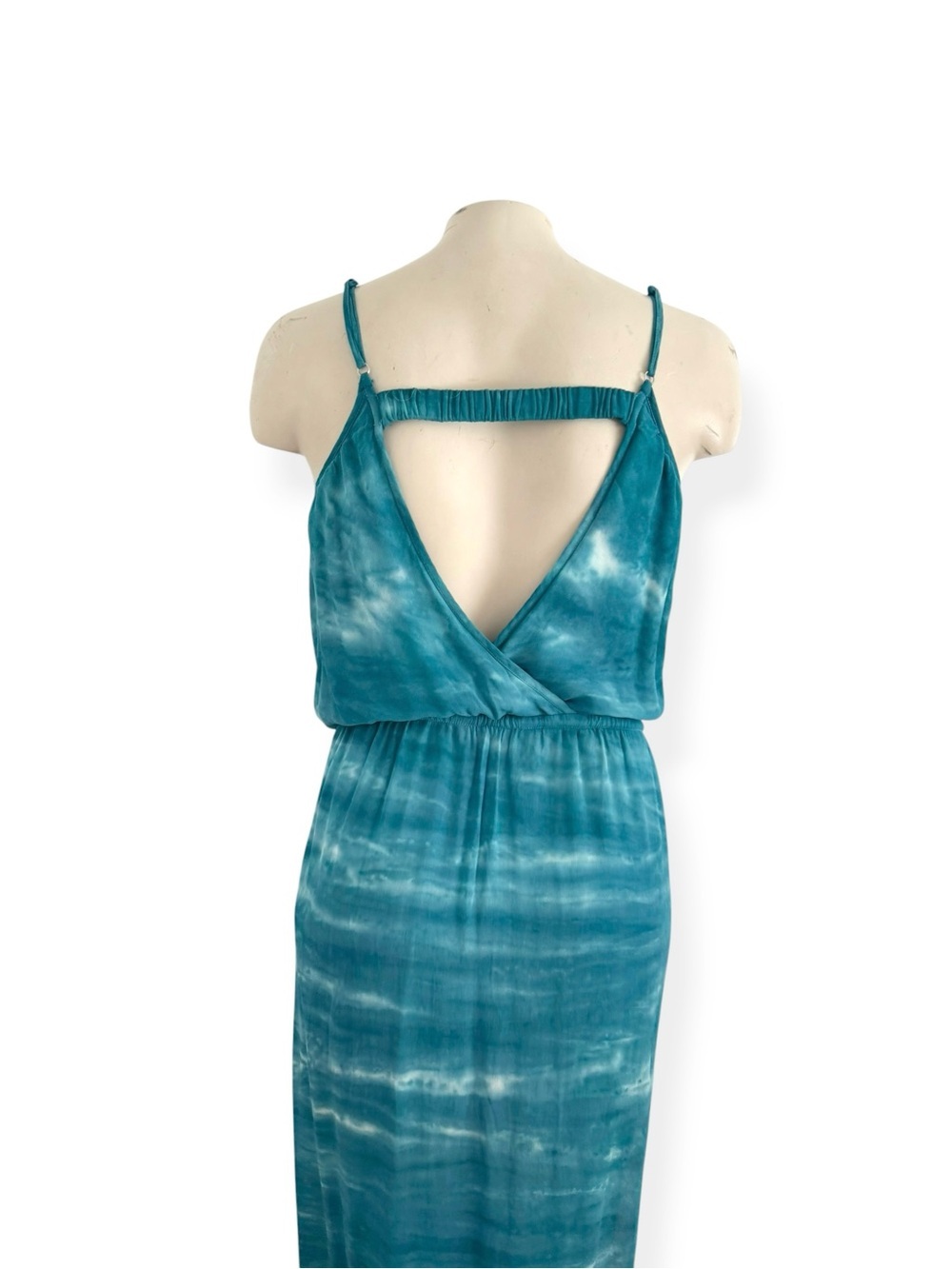 YOUNG FABULOUS & BROKE GREEN BLUE FLOWY SUMMER RESORT-WEAR MAXI DRESS SZ S - Picture 8 of 8